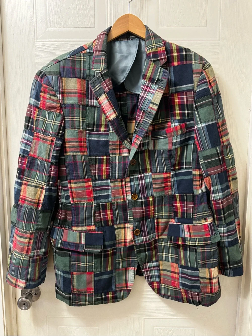 Peter Millar Multicolor Patchwork Plaid Sport Coat